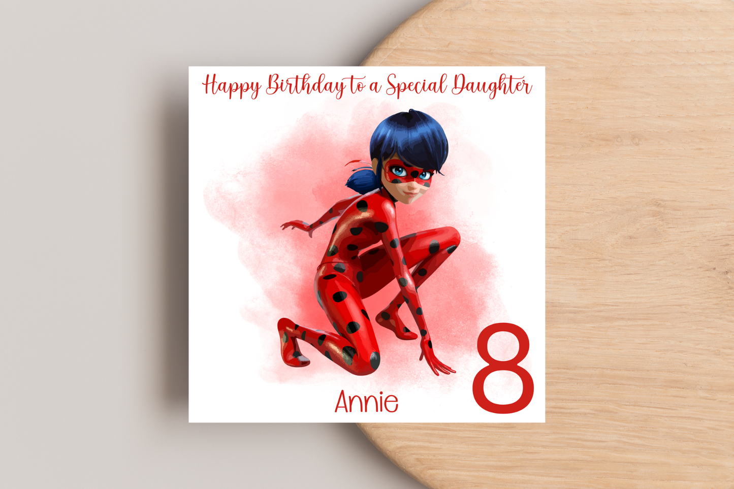 Personalised miraculous ladybug Birthday Card