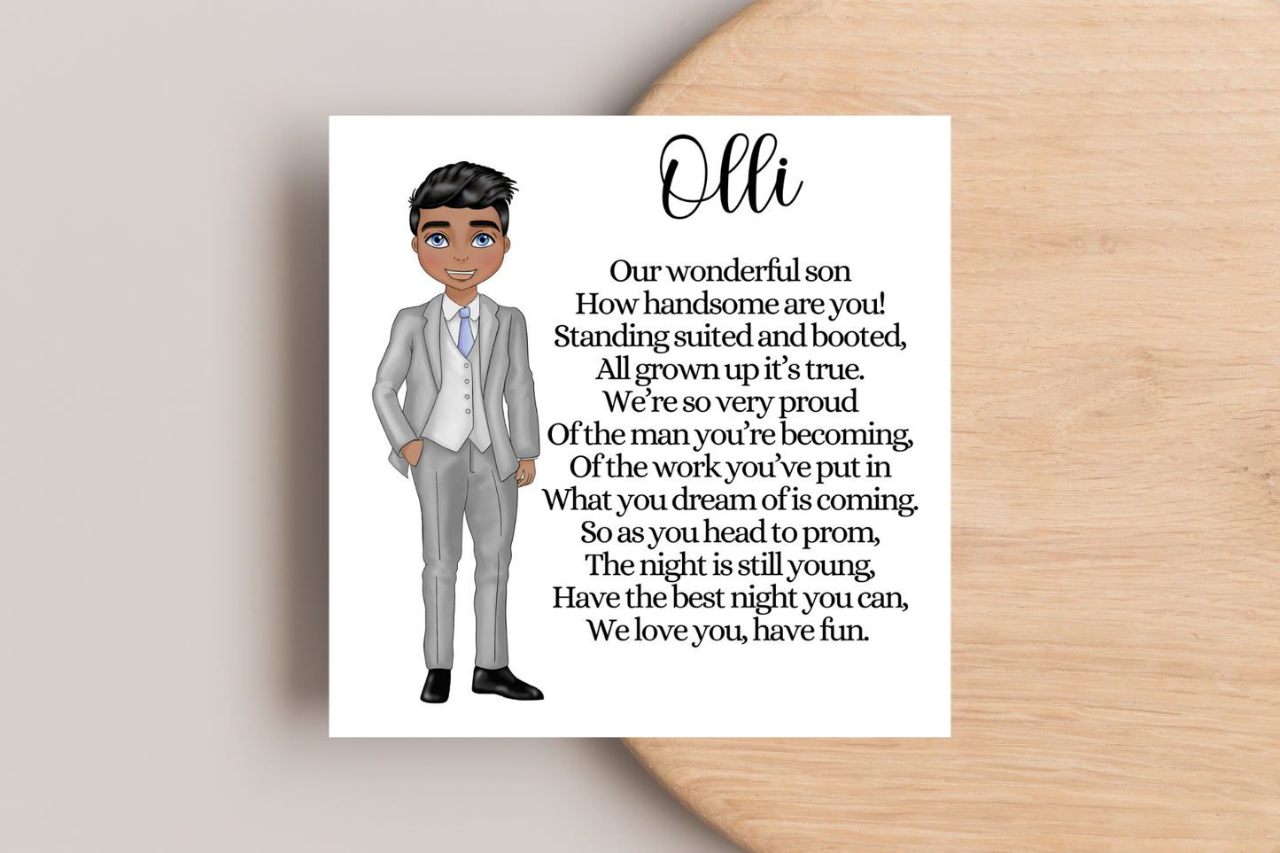 Personalised Prom Card for Son