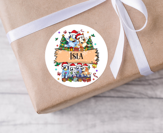 Personalised Bluey Christmas Present Labels