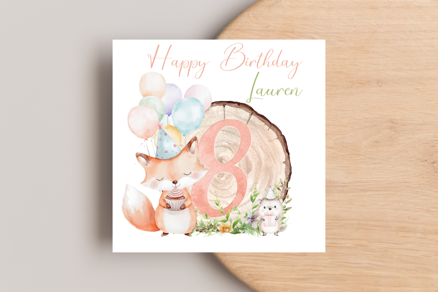 Personalised Woodland Fox Birthday Card