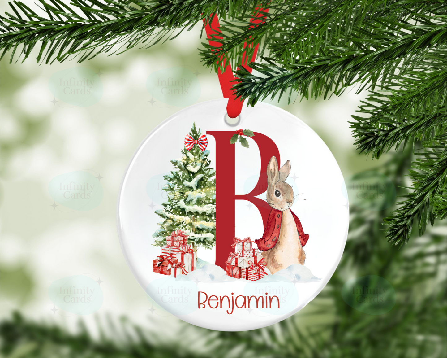 Personalised Peter Rabbit Christmas Tree Decoration