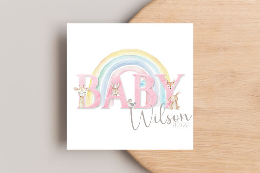 Personalised Baby Arrival Card
