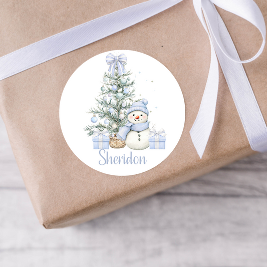 Personalised Snowman Christmas Present Labels