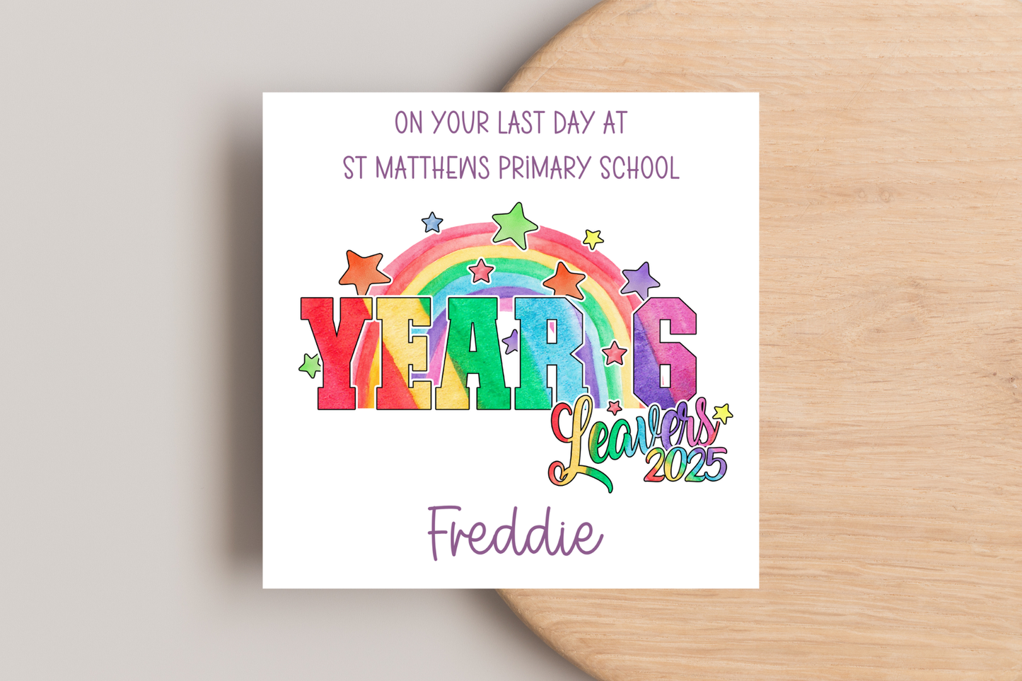 Personalised Year 6 Leavers 2025 Card