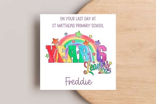 Personalised Year 6 Leavers 2025 Card