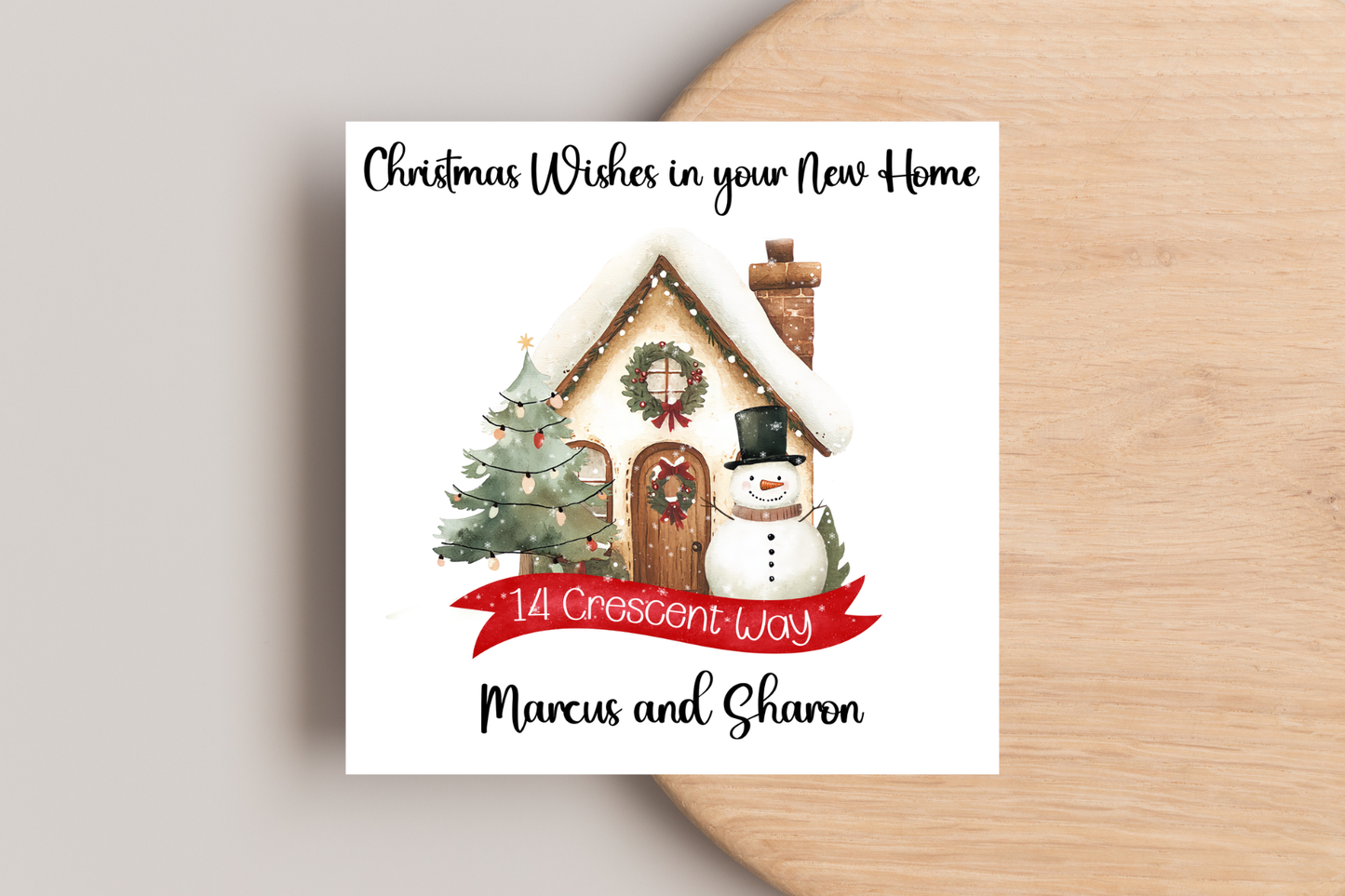 Personalised Christmas Wishes in your new home Christmas Card