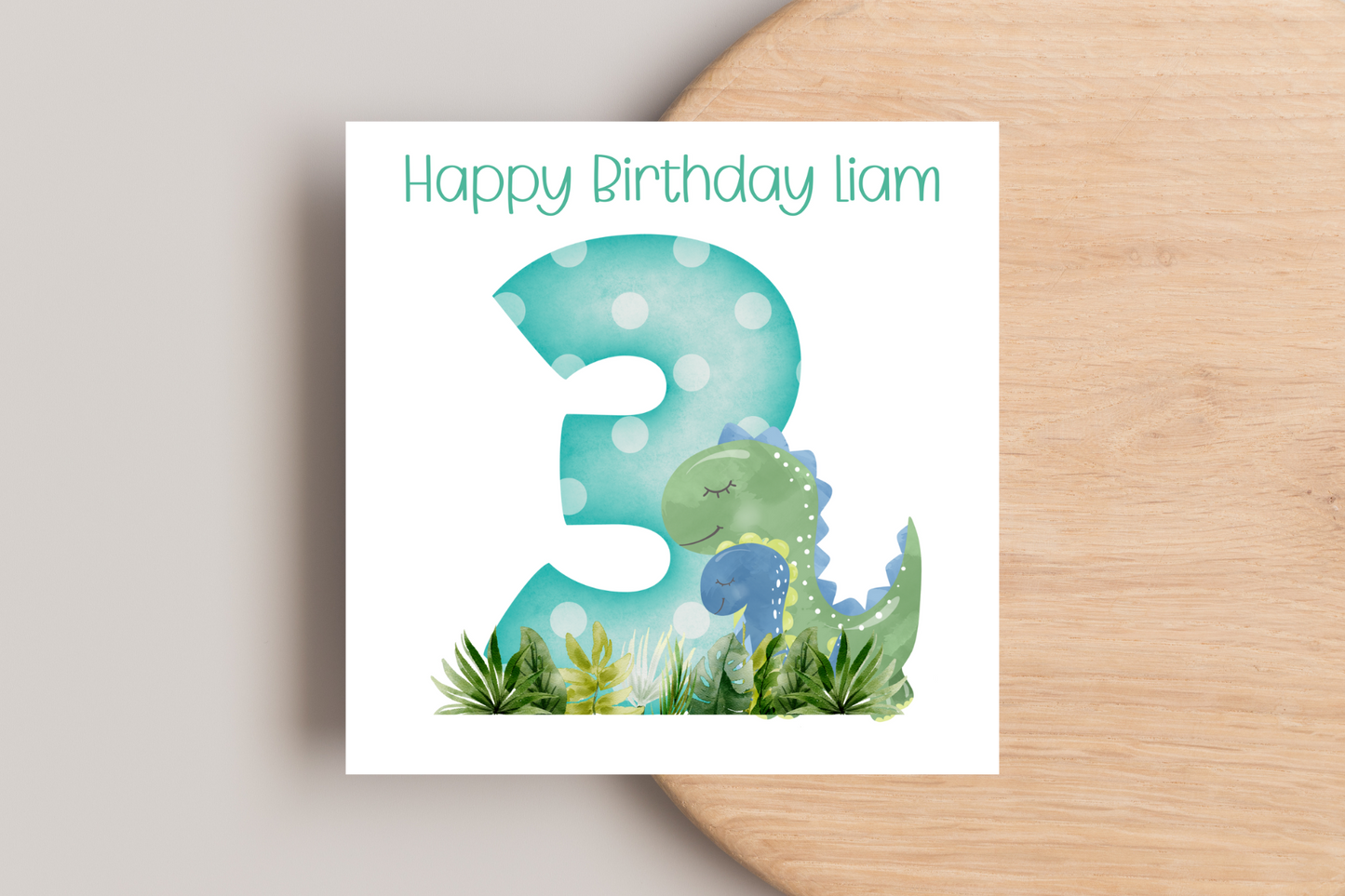 Personalised Dinosaur 3rd Birthday Card