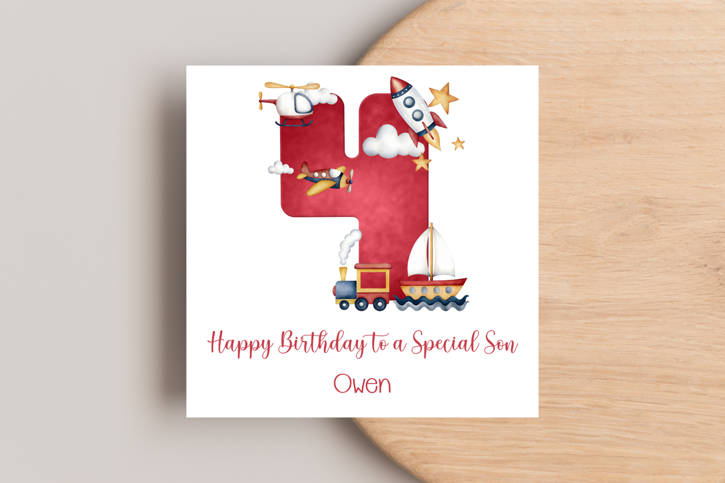 Personalised Transport Birthday Card