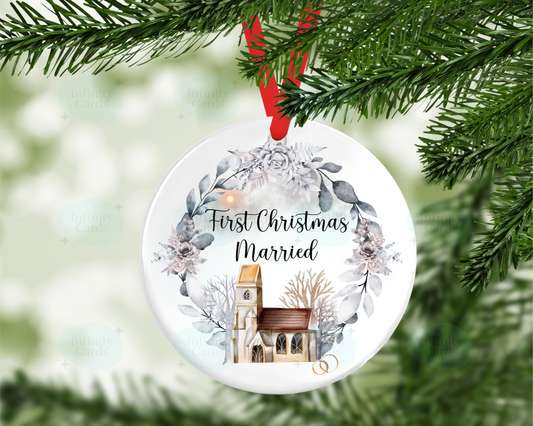 Personalised First Christmas Married Christmas Tree Decoration