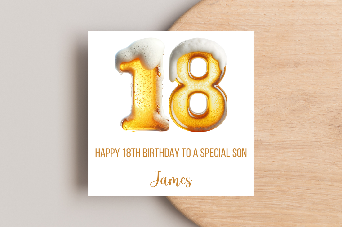 Personalised 18th Beer Number Birthday Card