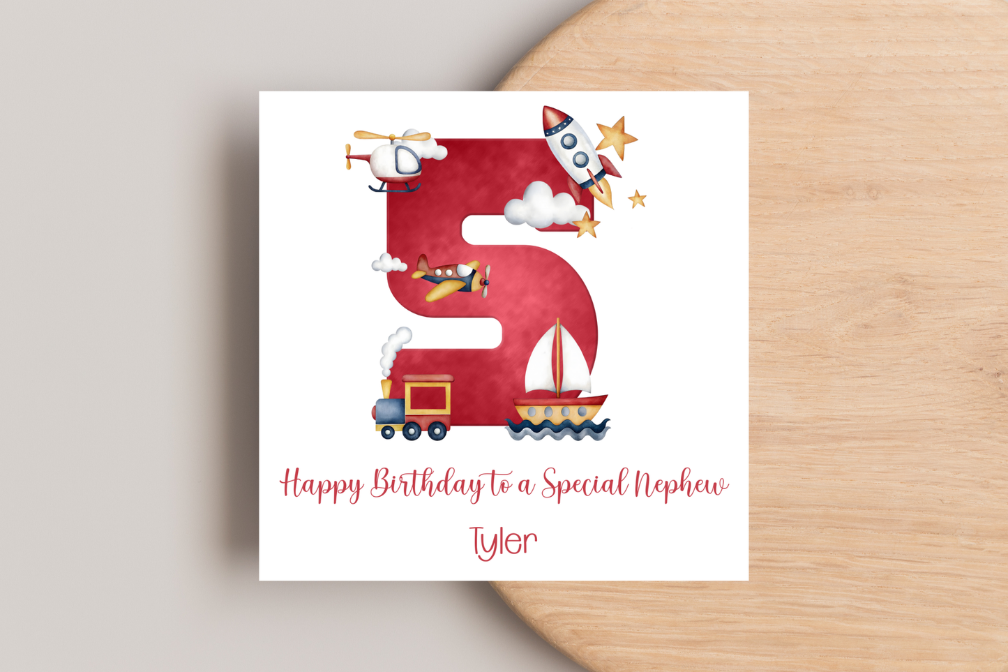 Personalised Transport Birthday Card