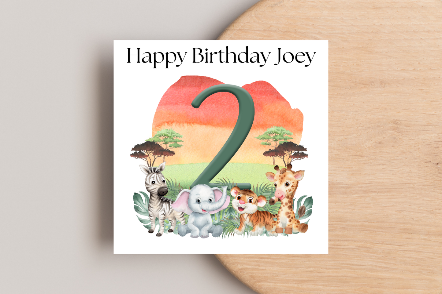 Personalised Jungle Number Birthday Card