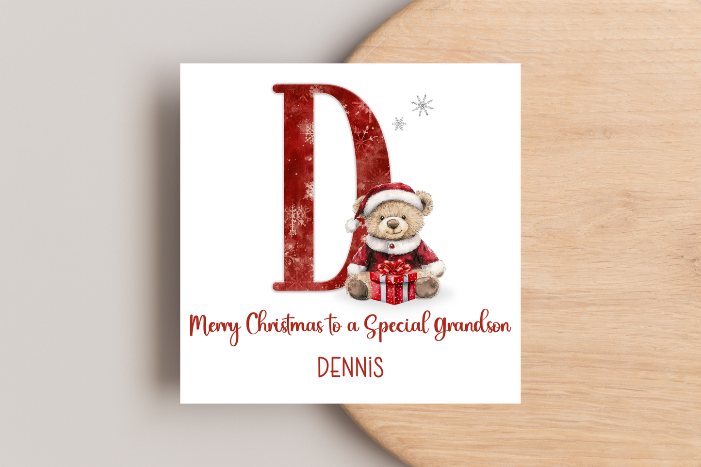 Personalised Teddy Bear Christmas Card