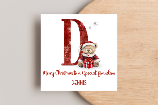 Personalised Teddy Bear Christmas Card