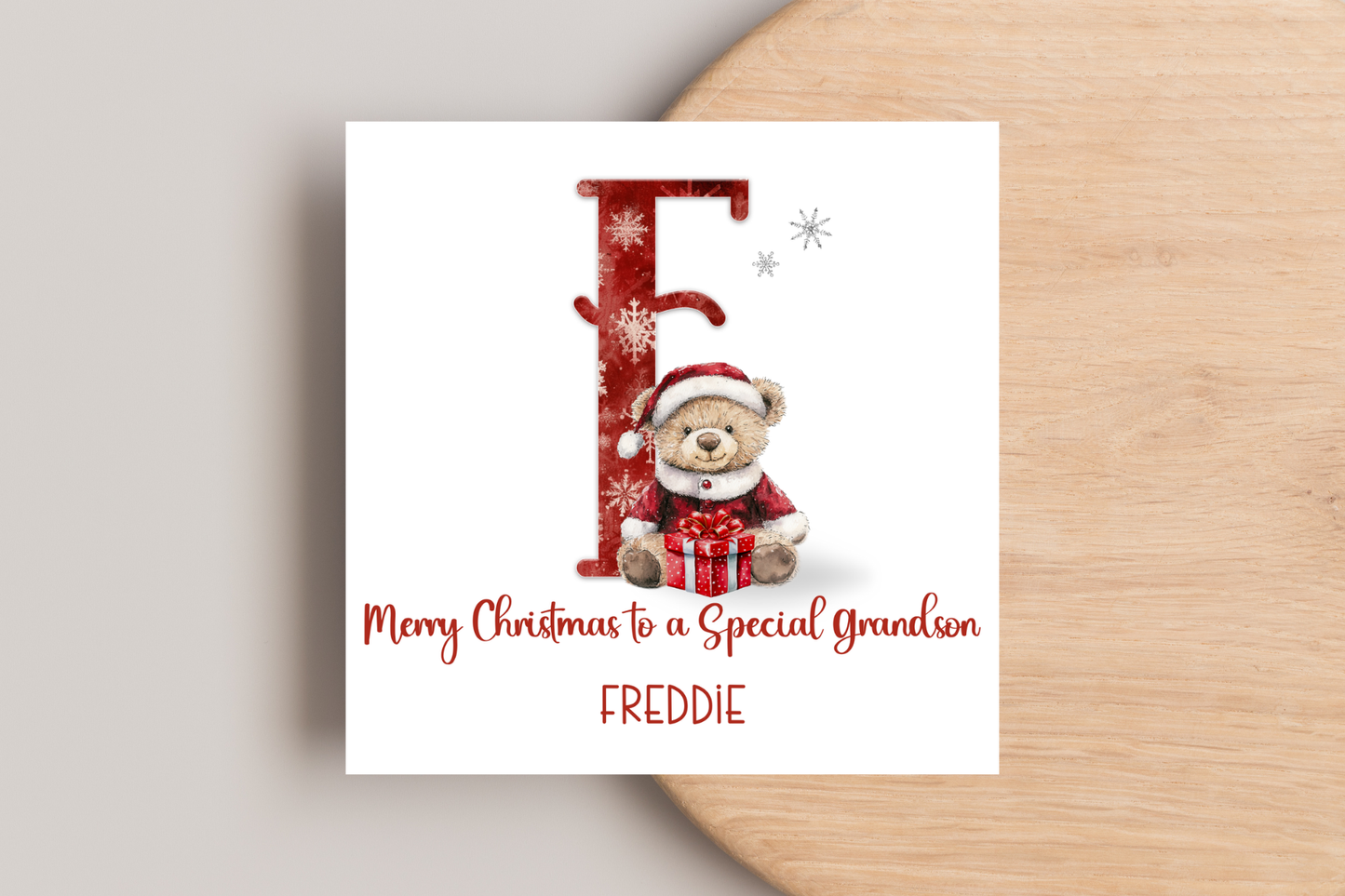 Personalised Teddy Bear Christmas Card