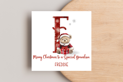 Personalised Teddy Bear Christmas Card
