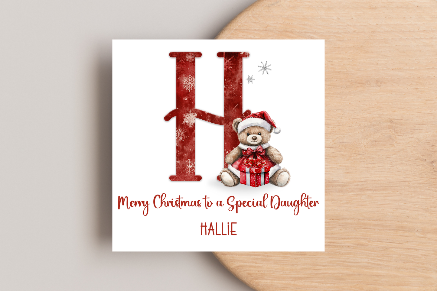 Personalised Teddy Bear Christmas Card