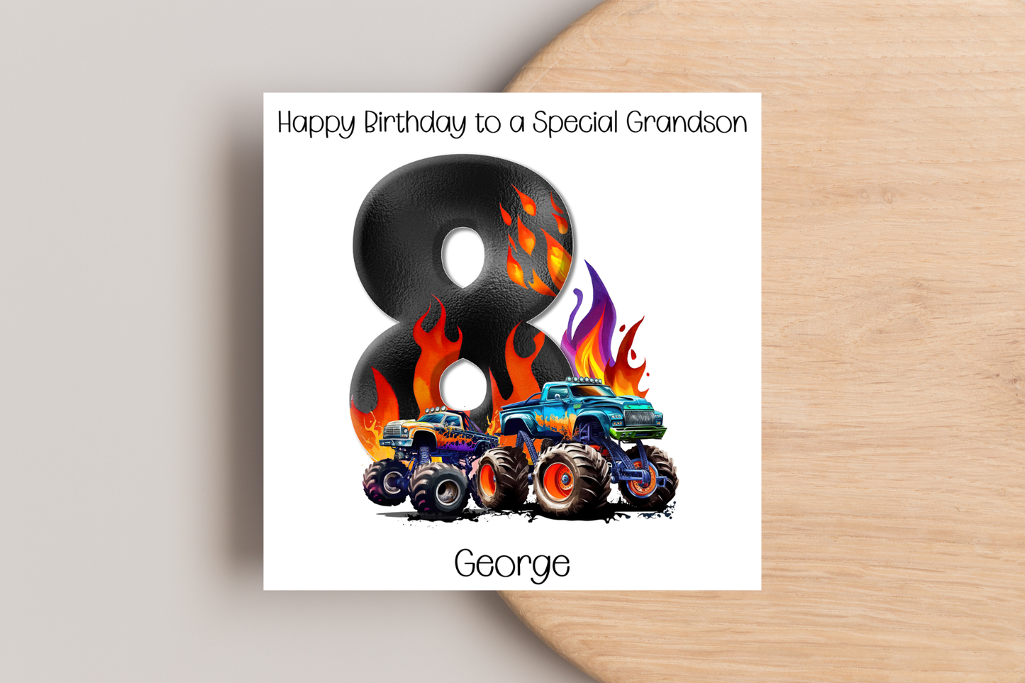 Personalised Monster Truck Birthday Card