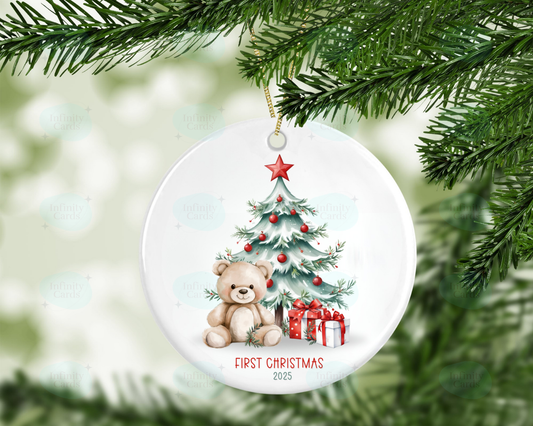 First Christmas 2025 Teddy Bear Christmas Tree Decoration