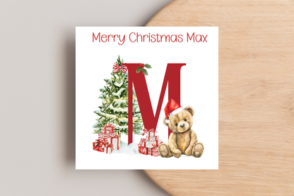 Personalised Teddy Bear Christmas Card