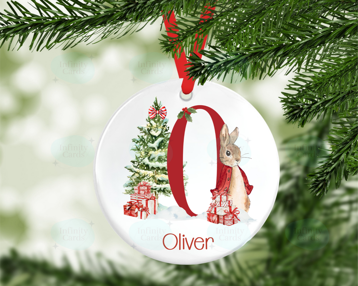 Personalised Peter Rabbit Christmas Tree Decoration