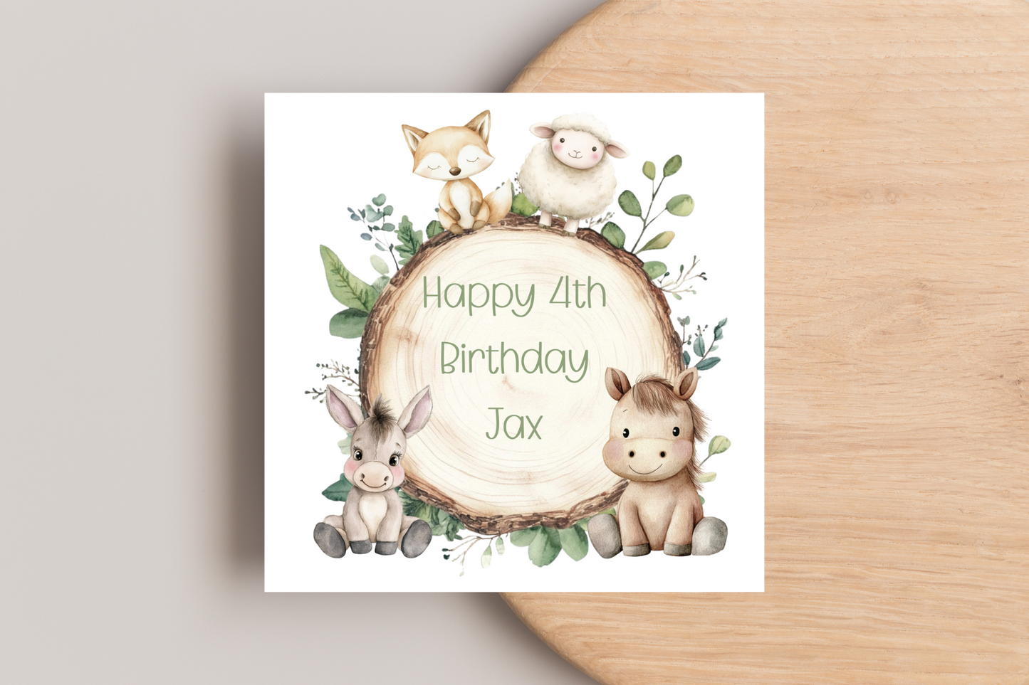 Personalised Farm Animal Birthday Card