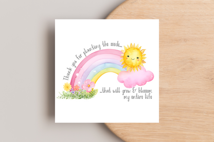 Thank You For Planting the Seeds Teacher Card