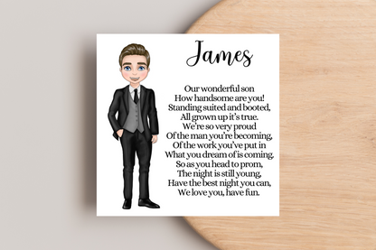 Personalised Prom Card for Son