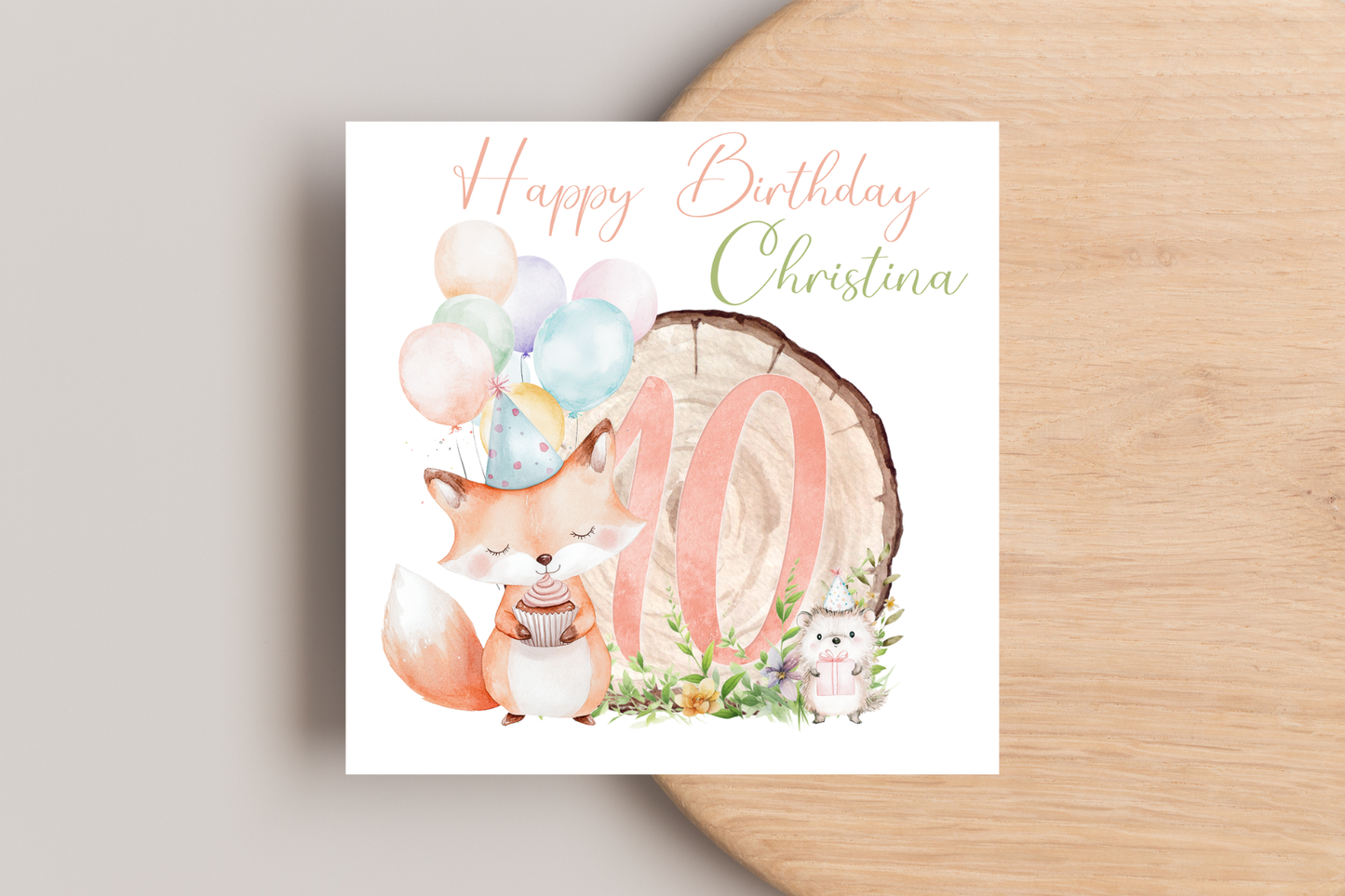 Personalised Woodland Fox Birthday Card