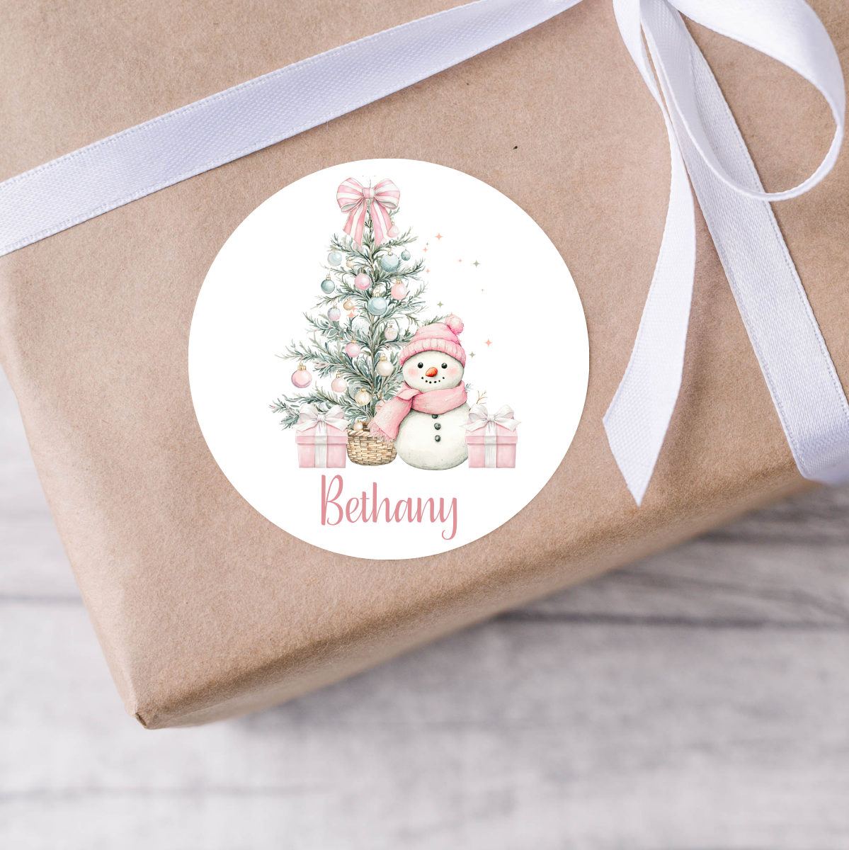 Personalised Snowman Christmas Present Labels
