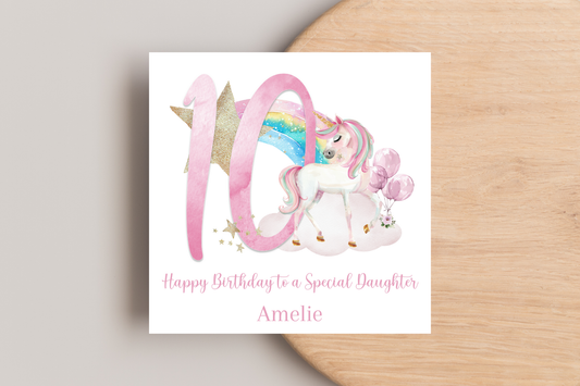 Personalised Magical Unicorn Birthday Card