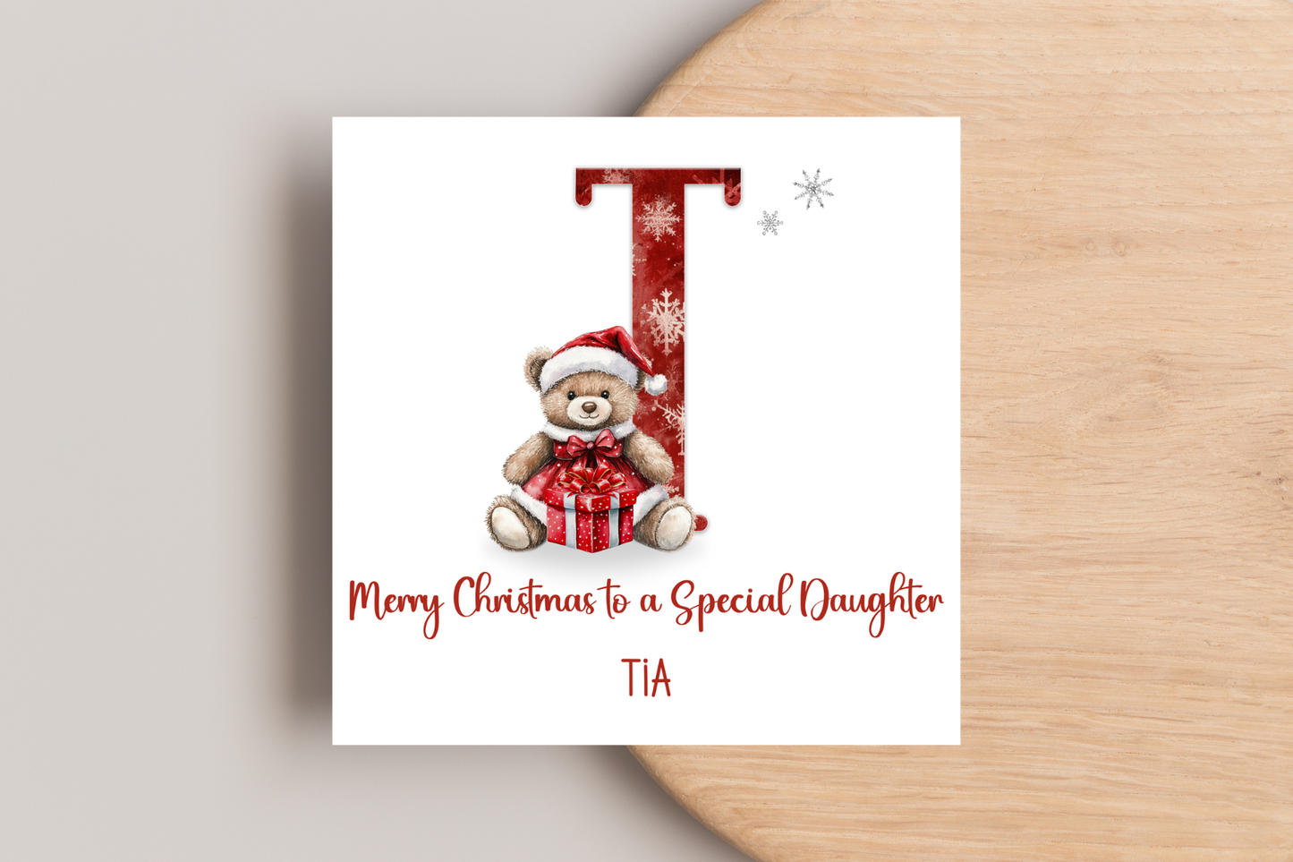Personalised Teddy Bear Christmas Card