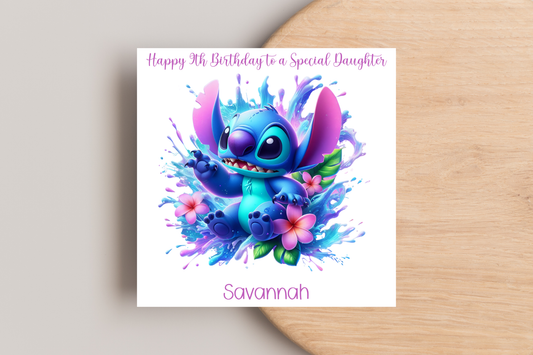 Personalised Stitch Birthday Card