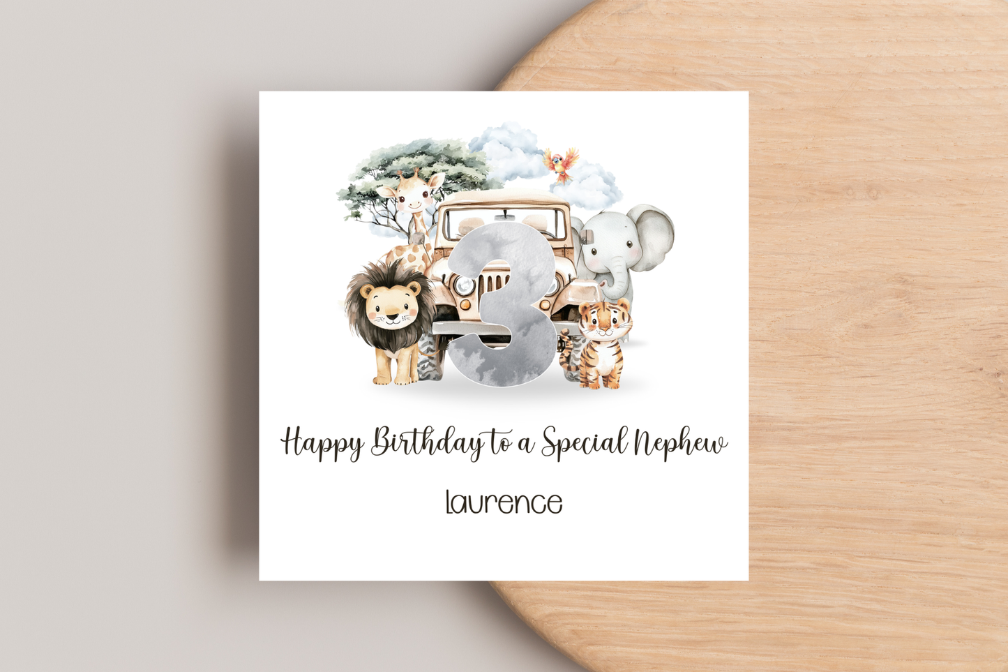 Personalised Safari Birthday Card