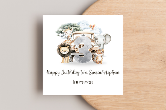 Personalised Safari Birthday Card