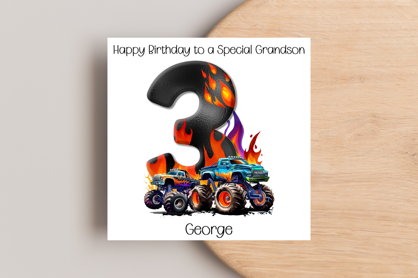 Personalised Monster Truck Birthday Card