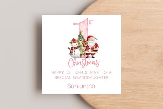 Personalised Santa 1st Christmas card