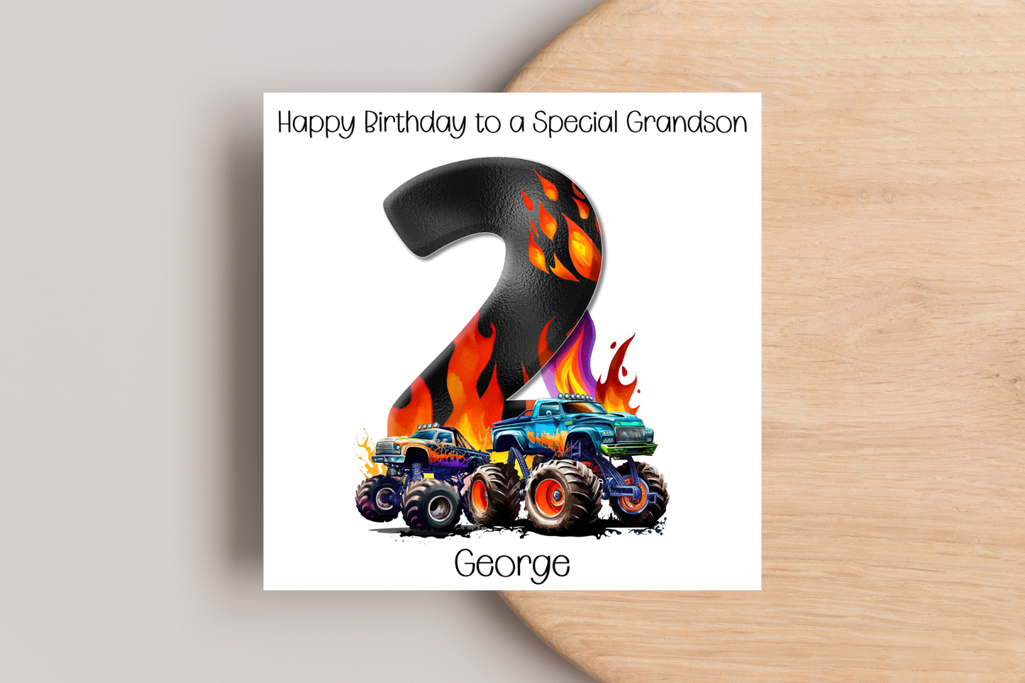 Personalised Monster Truck Birthday Card