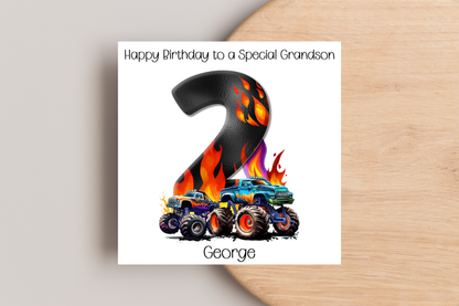 Personalised Monster Truck Birthday Card