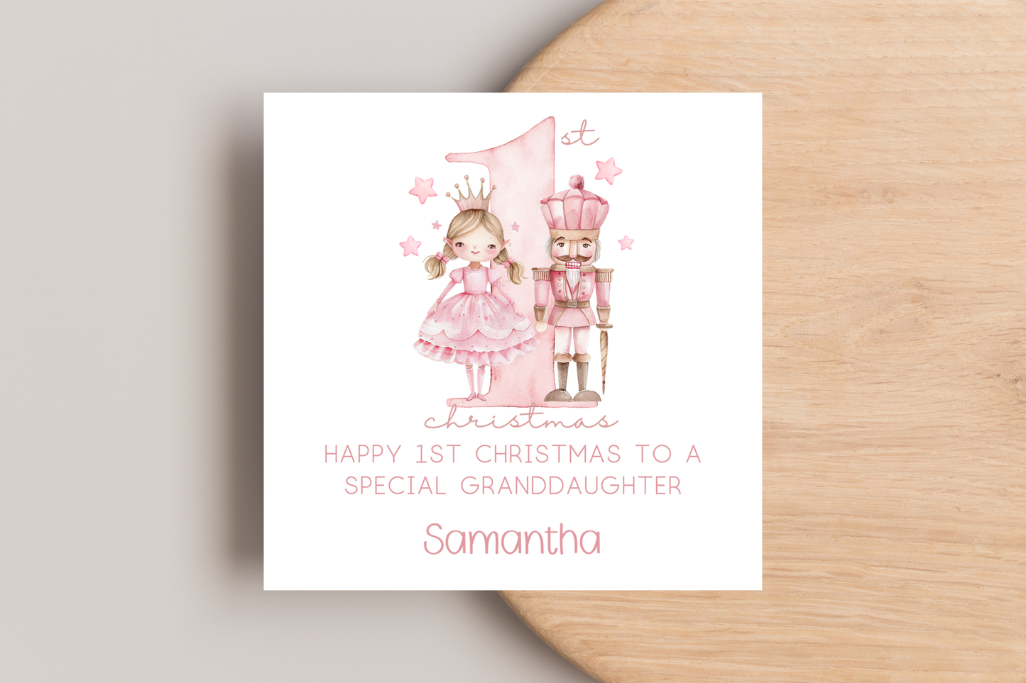 Personalised Princess Nutcracker 1st Christmas card