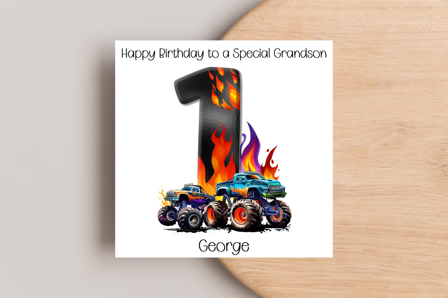 Personalised Monster Truck Birthday Card