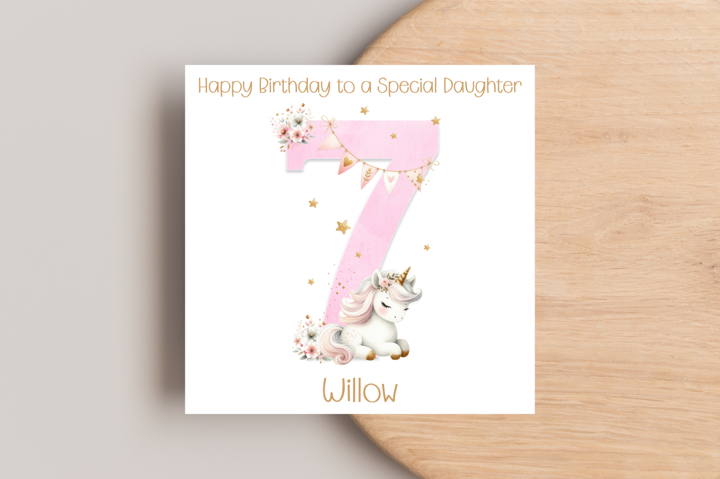 Personalised Unicorn Birthday Card