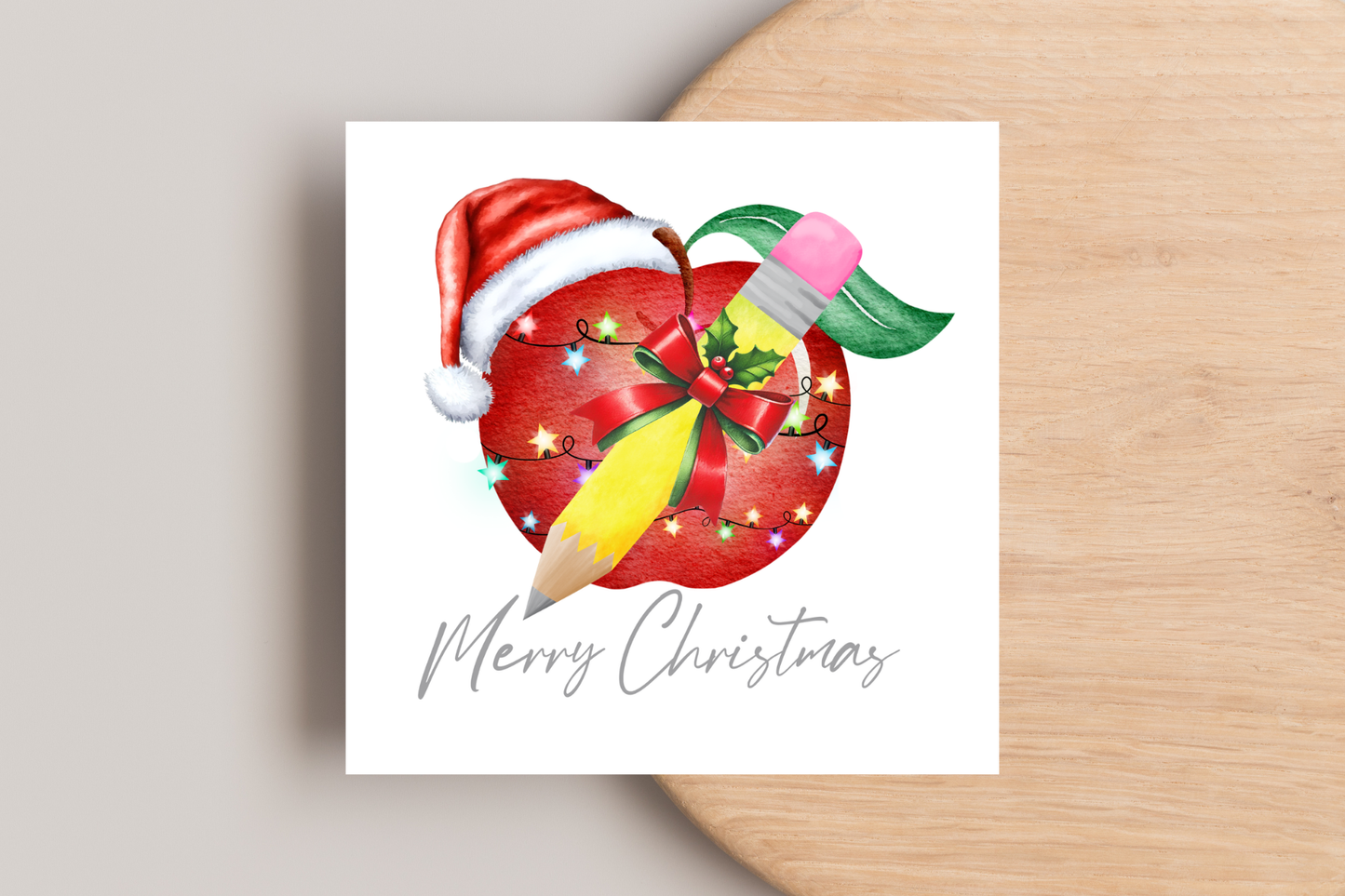 Christmas Apple Card for Teachers