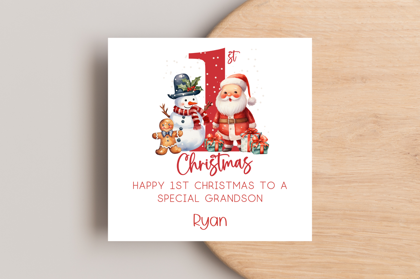 Personalised Santa 1st Christmas card