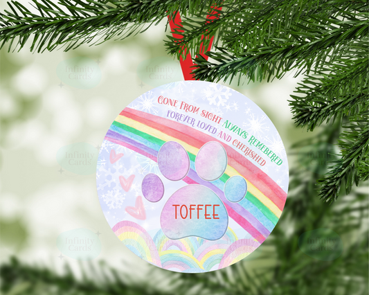 Personalised Dog Rainbow Memorial Christmas Tree Decoration