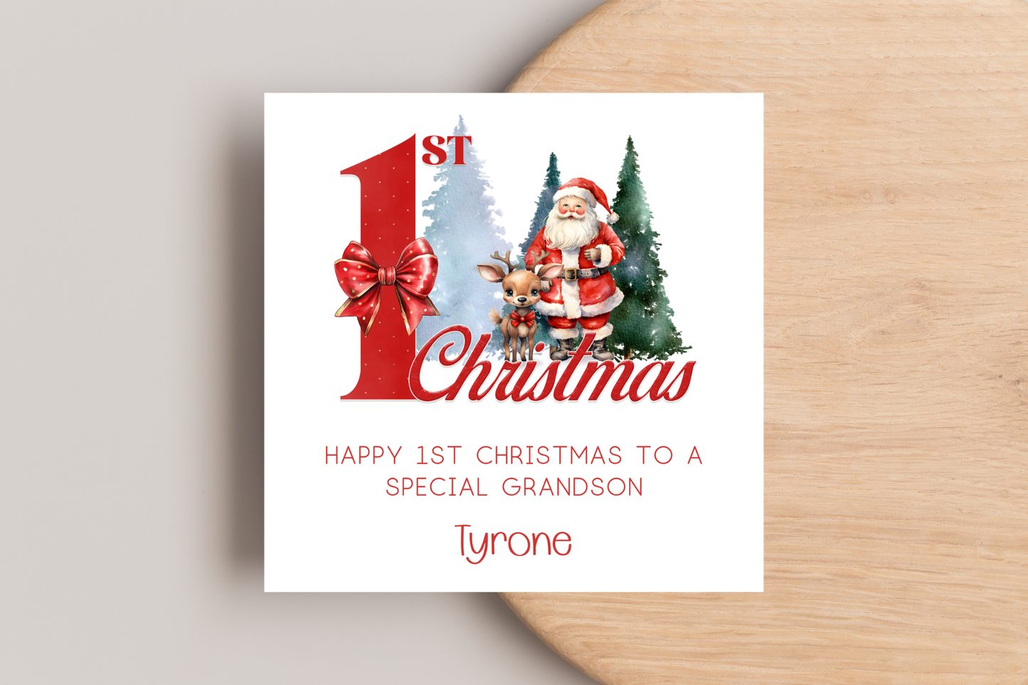 Personalised Santa 1st Christmas card