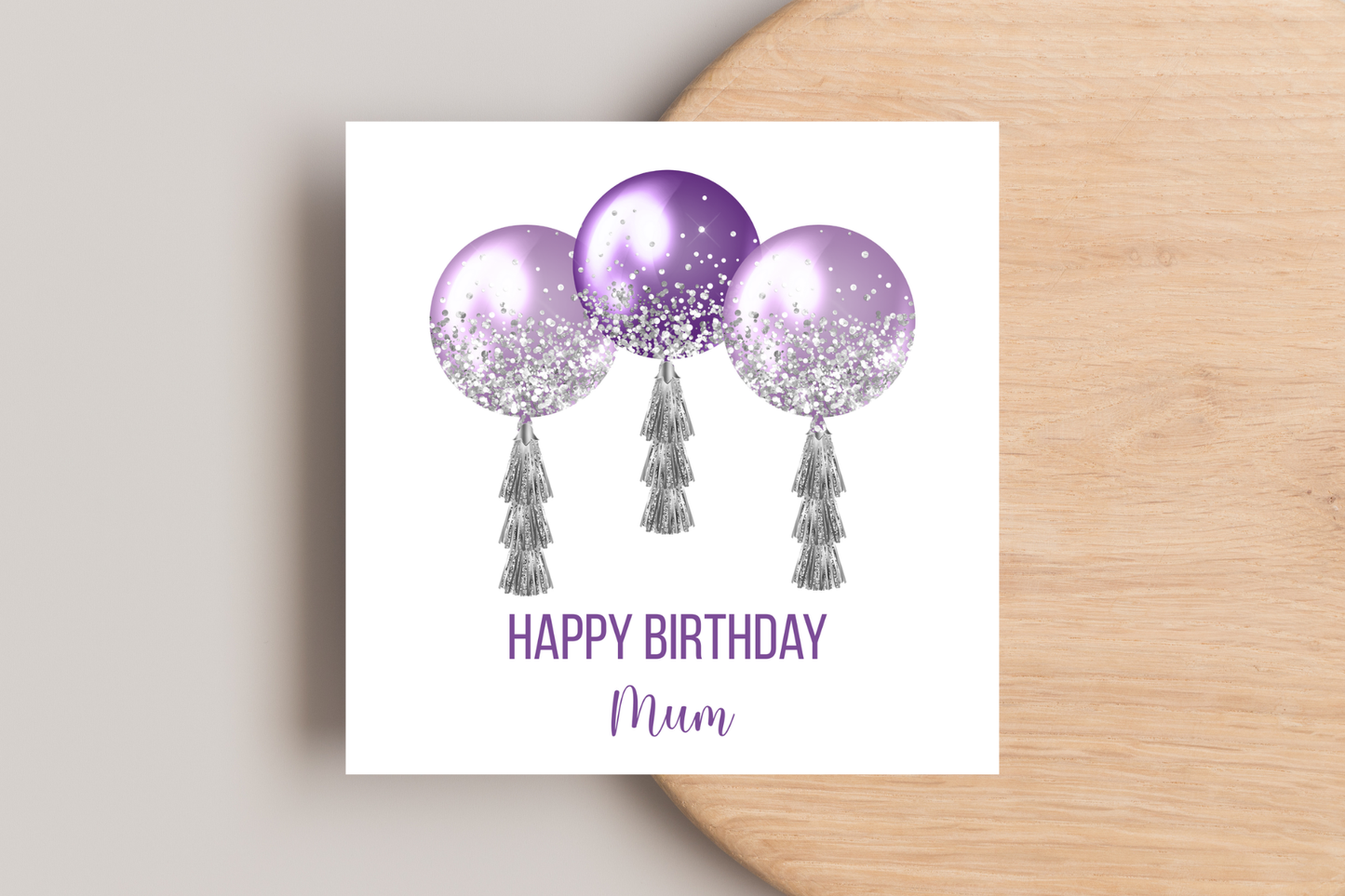 Personalised Pink Balloons Birthday Card For Her