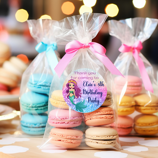 24 X Mermaid Thank You For Coming To My Party Stickers: Personalise Your Party Favours!