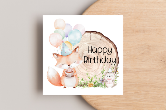 Woodland Fox Birthday Card