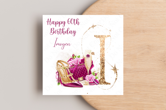 Personalised 60th Birthday card for her